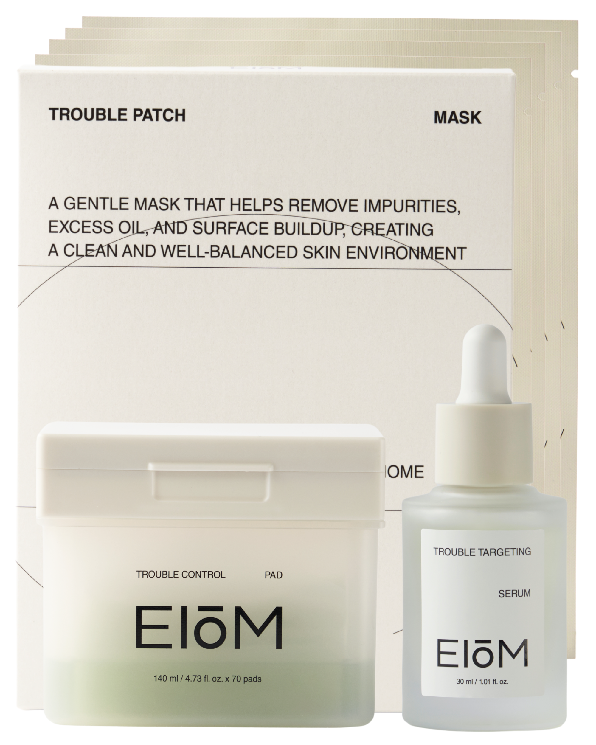 Korean Acne Skincare Trio Set - Targeting Serum & Control Pad & Patch Mask