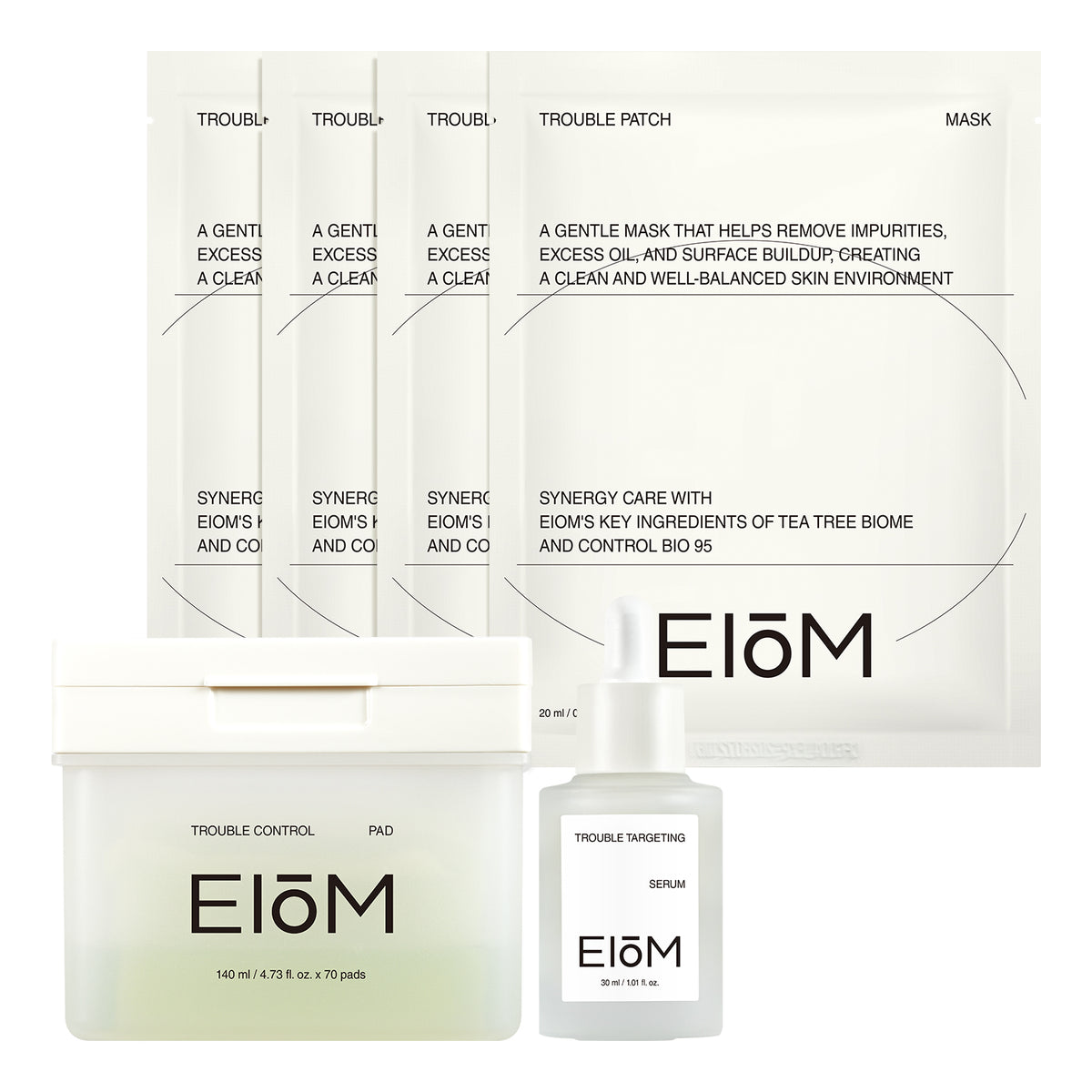 Korean Acne Skincare Trio Set - Targeting Serum & Control Pad & Patch Mask